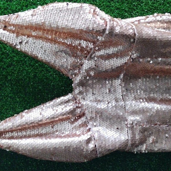 Revolve about us rose gold mini dress sequin - Picture 3 of 5